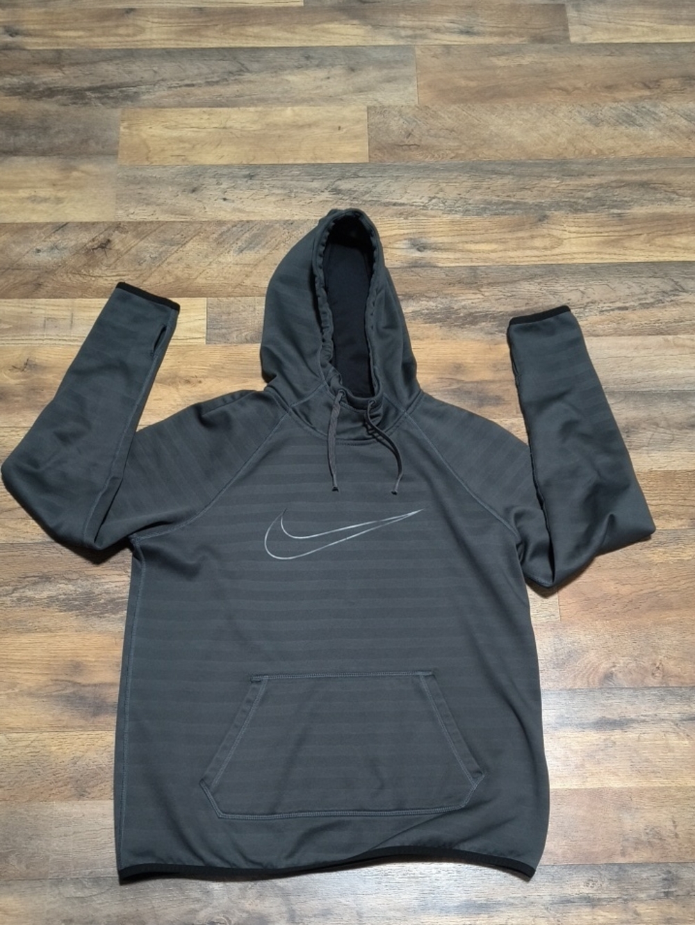 Nike Black Hooded Athletic Sweatshirt with Silver Swoosh